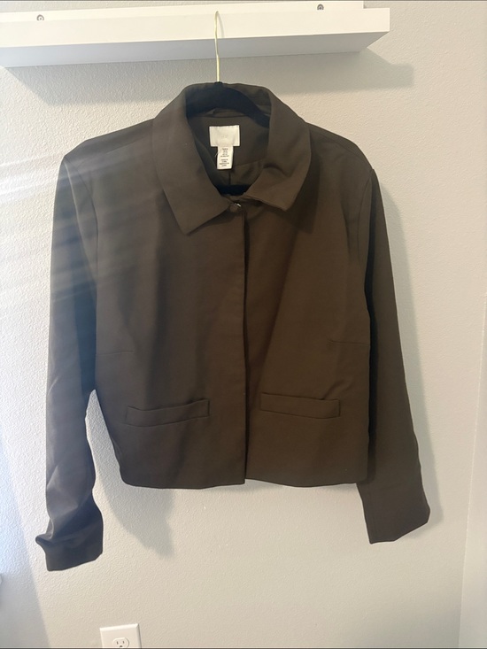 H&M Jackets & Blazers - H&M Cropped Boxy Blazer in Brown
